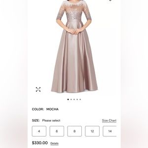 Betsy and Adam embellished satin gown,misses size 16